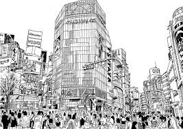 Shibuya Crossing Coloured By Fatlittlenick On Deviantart Shibuya Crossing Shibuya Shibuya Tokyo