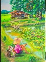 Bagi info dong open bo area kalcit dm yah. Gambar Lukisan Pemandangan Di Kampung Gambar Viral Hd