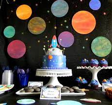 When it comes to food, people are often content with basic hotdogs or pizza, but if you have time and would like to serve food that matches your theme. 20 Fabulous Outer Space Birthday Party Ideas For Kids Space Party Decorations Space Party Space Theme Party