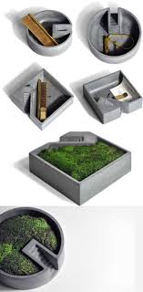 Gray Concrete Pen Pencil Holder Modern Succulent Planter Flower Pot Pen Pencil Holder Office Desk St Macetas De Hormigon Macetas De Cemento Macetas De Concreto