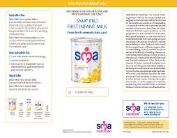 sma pro first infant milk formula milk sma hcp