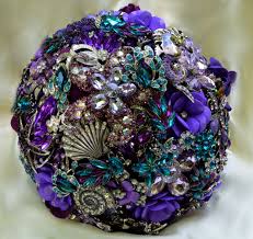 We've decided to inspire you with some of the most beautiful purple wedding bouquets out there, separating them by the different shades of purple. Deposit On A Completely Customized Bridal Brooch Bouquet Beach Wedding Purple Silver Lavender Teal Turquoise Blue Crystal Broach Bouqet