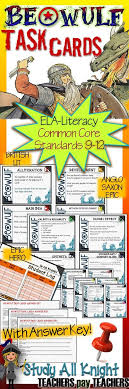 Beowulf Task Cards For Your Classroom Literary Terms Anglo Saxon Epic Poem Task Cards English Teacher Resources Beowulf