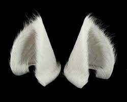 Sleek White Cat Ears Nekomimi Anime Cat Ears Fantasy Fashion Cat Ears
