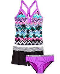 Zeroxposur Girls 3 Piece Tankini Shorts Set Swimwear Kids Baby Macy S Tankini Shorts Set Tankini With Shorts Swimsuits Outfits