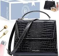 Beauty Goodies Stylish Black Croc Lunch Bag for Women, Medium, Black Cute  Insulated Lunch Box, Professional and Chic Lunch Bag for Working Women, ...