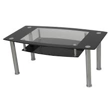 Glass coffee table for living room tempered glass by fenghua. Avf 44 In Black Clear Large Rectangle Glass Coffee Table With Chrome Plated Legs T12 A The Home Depot