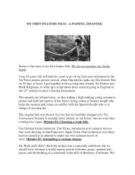 Free online our town script? My Publications My First Feature Film A Painful Disaster Page 1 Created With Publitas Com