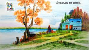 Scenery Drawing For Beginners With Color Pencils Landscape Drawing Youtube Landscape Drawings Drawing Scenery Colorful Landscape