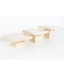 View details add to brochure. Stone International Mid Century Italian Travertine Marble Coffee Table Set 3 Piece