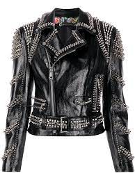 Philipp Plein Perfecto Spike Stud Biker Jacket Farfetch Punk Jackets Biker Jacket Studded Jacket