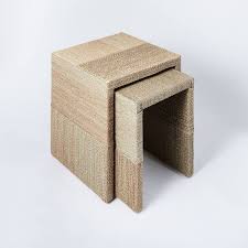 Set Of 2 Woven Nesting Tables Threshold Designed With Studio Mcgee In 2020 Studio Mcgee Nesting Tables Nesting Accent Tables