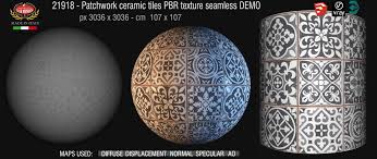 These 2k texture maps can be used in unreal engine, unity, blender and many other 3d, game design, and cad solutions. Patchwork Ceramic Tiles Pbr Texture Seamless 21918