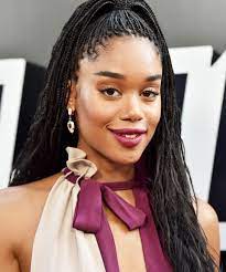 The Real Meaning Behind Laura Harrier S Blackkklansman Press Tour Hairstyles Relaxed Hair Hair Styles Kids Braided Hairstyles