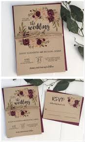 Rustic Kraft Marsala Marsala Wedding Invitation Wedding Invitations Rustic Wedding Stationery