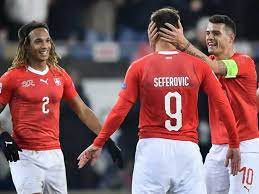 He plays as a striker for the portuguese club benfica and the switzerland national football team. Uefa Nations League Haris Seferovic Hat Trick Helps Switzerland Stun Belgium To Reach Semis Football News