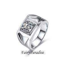 1 Ct Large Unique Mens Ring Sterling Silver Men S Ring Male Jewelry Anniversary Ring Wide Band Man Made Unique Mens Rings Rings For Men Man Made Diamonds