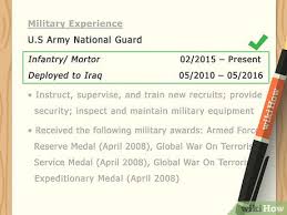 add military experience to a resume