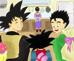 チチにみんなでサプライズプレゼント 悟空 お花 悟飯 新しい調理道具一式 悟天 お菓子 こんなかんじ お母さん いつもありがとう おまけ漫画がたいしたことなさすぎてすみません ドラゴンボール アニメ ドラゴンボール 孫悟空