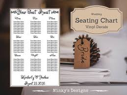 Wedding Seating Chart Table Plan Vinyl Decal Sticker Custom Made Wedding Decals