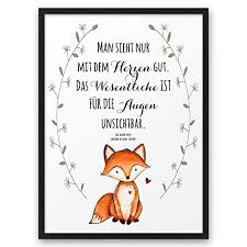 Der kleine prinz tasse fuchs motiv le petit prince becher farbig bedruckt ö. Fuchs Man Sieht Nur Mit Dem Herzen Gut Zitat Aus Der Kleine Prinz Abouki Kunstdruck Poster Bild Auf Wunsch Mit Namen Personalisiert Geschenk Idee Optional Mit Holz Rahmen Amazon De Handmade