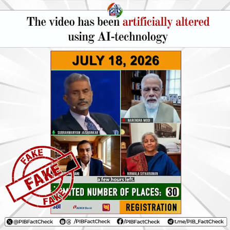 💰 Beware of Online Investment Scams⚠️⚠️❗, A #Facebook advertisement is  circulating an AI-generated video that falsely shows Prime Minister  Narendra Modi and External Affairs Minister Dr. S. Jaishankar ...