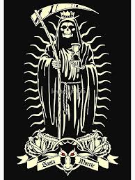 santa muerte poster by lemmy666 redbubble metal posters art santa muerte skull girl tattoo metal posters art santa muerte