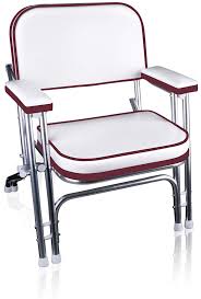 Amazon Com Leader Accessories Portable Folding Deck Chair With Aluminum Frame And Armrests White Red Sports Outdoors Deck Chairs Chair Boat Seats