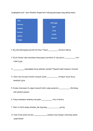 Kumpulan sateria telah mendapat johan dalam pertandingan bola sepak itu. Latihan Kata Hubung Pancangan Tahun 5 Worksheet