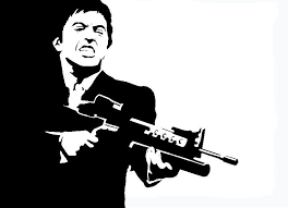 Black And White Scarface Sketch Scarface Stencil Silhouette Art Stencil Art Stencils