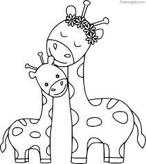 Looking for flower coloring page, download hard flower coloring pages in high resolution for free. Giraffe Mom And Giraffe Baby Coloring Page Coloringall