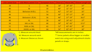 sizing guide jackets4bikes