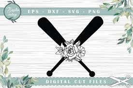 Baseball Bat Floral Cutting Files Graphic By Basilio Vintage Creative Fabrica