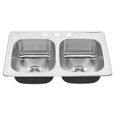 colony 33x22 double bowl stainless
