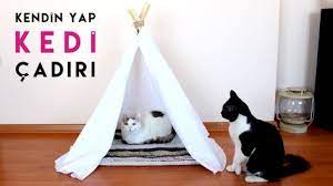 kedi evi yapimi dekoratif kizilderili cadiri nasil yapilir kendin yap diy kizilderili cadirlari kedi evi kedi