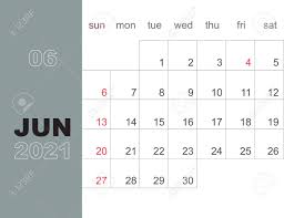 • you can use these templates as a scheduler, desktop calendar, holiday calendar, wall calendar, etc… June 2021 Calendar Planner Design Template Week Starts On Sunday Royalty Free Cliparts Vectors And Stock Illustration Image 142861712