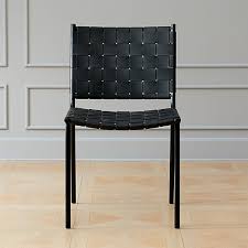 Woven Black Leather Dining Chair Reviews Cb2 Bring the clean lines and warmth of scandinavian style to the dining room with this contemporary woven leather dining chair.