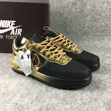 Nike Air Force 1 Boys Black Latest And Newest Nike Lunar Force 1 Low Duck Boot Black Noir Gold Youth Big Boys Shoes Black Boots Duck Boots Running Shoes Nike