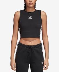 Adidas Crop Tank Top Black Adidas Women S Adicolor Cotton Cropped Tank Top Reviews Women Macy S Tank Tops Women Adidas Crop Black Crop Top Tank