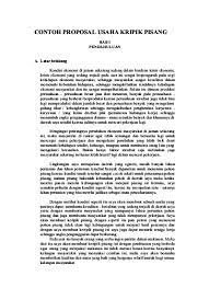 Indah sefi oktama rahmi 3314.113 ( lokal s1.ps.c ) jurusan s1 perbankan syariah fakultas ekonomi dan bisnis islam institut agama islam negeri ( iain. Contoh Proposal Usaha Kripik Pisang