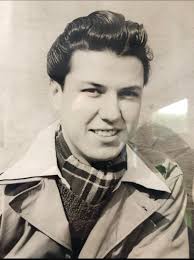 Picture of my uncle taken in the 50's could someone sharpen it up and add  some colour, thanks in advance.