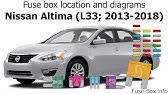 Some components may have multiple. Fuse Box Location And Diagrams Nissan Altima L32 2007 2013 Youtube