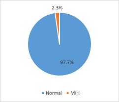 pie chart showing the percentage of mih within the sampled