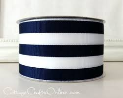 Black And White Striped Ribbon Bulk Wired Ribbon 2 1 2 Navy Blue And White By Cottagecraftsonline Wired Ribbon Blue And White Bulk Ribbon