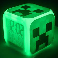 Minecraft Creeper Digital Alarm Clock Led Night Light For Kids Http Www Amazon Com Dp B00q5hra3w Ref Cm Sw Color Changing Lights Alarm Clock Minecraft Room