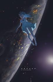 Girl Floating In Space Space Drawings Sky Anime Space Anime