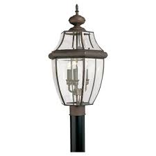 Kichler salisbury single light 22 tall outdoor post light with linen glass panels. Lamp Posts Outdoor Post Lights