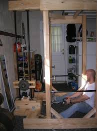 Homemade Power Rack And Lat Tower Homemade Gym Equipment Diy Home Gym Home Made Gym