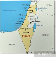 Political map of israel illustrates the surrounding countries with international borders, 6 districts boundaries with their capitals and the national capital. Obraz Na Plotnie Panstwo Izrael Vector Map Pixers Zyjemy By Zmieniac