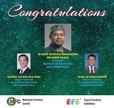 The ministry of plantation industries and commodities (malay: Congratulations To Yb Dato Dr Malaysian Furniture Council é©¬æ¥è¥¿äºšå®¶å…·æ€»ä¼š Mfc Facebook